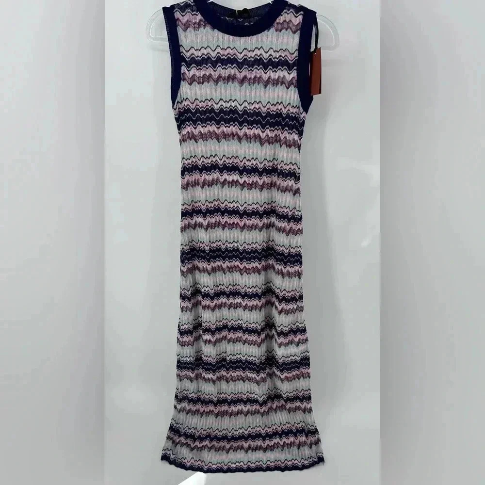 NWT  Zig Zag Multicolor Maxi Dress Size IT 36